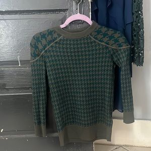 J. Crew green forest and olive green 100% Merino wool sweater